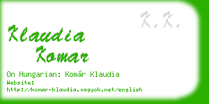 klaudia komar business card